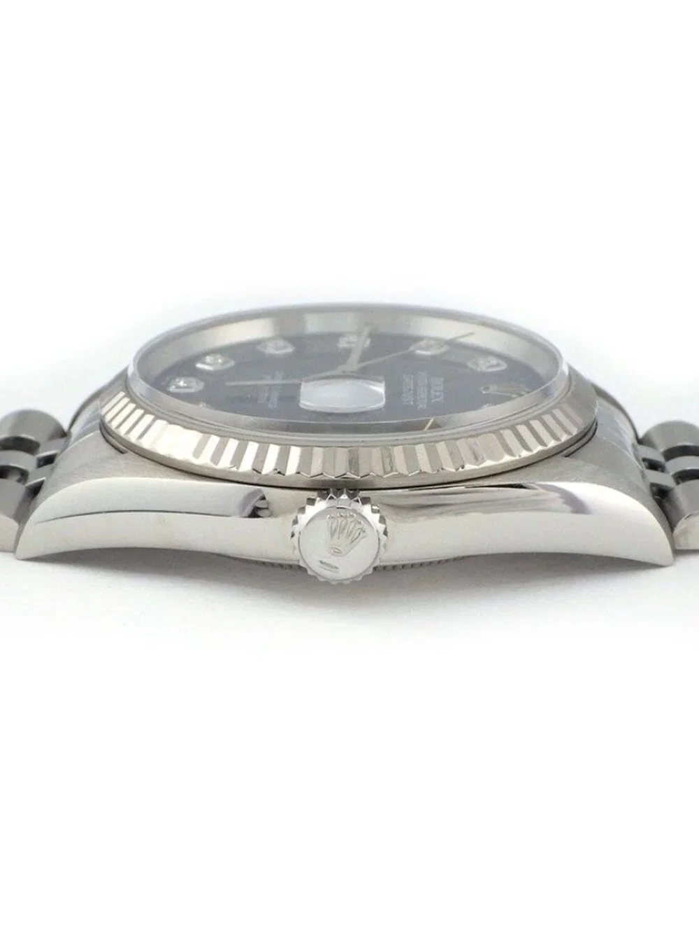 Rolex Watch Datejust Diamond Index Sunray Blue Dial 18k White Gold SS Automatic